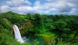 Fototapeta krajobraz wodospadu na hawajach