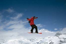 Naklejka francja narciarz snowboard góra