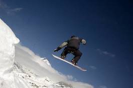 Plakat snowboard zabawa wzgórze