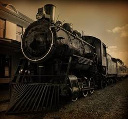 Fotoroleta transport lokomotywa stary silnik