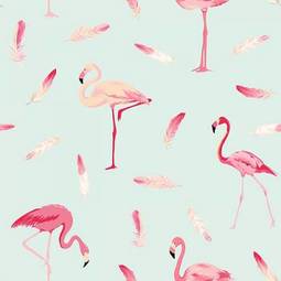 Plakat moda ogród lato flamingo dziki