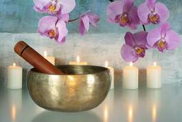 Fotoroleta wellnes kwiat masaż świeca