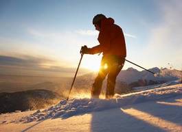 Fotoroleta szczyt zmierzch zabawa alpy