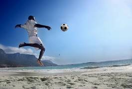 Fototapeta afryka plaża piłka nożna chłopiec lato