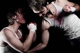 Plakat kick-boxing portret bokser sztuki walki