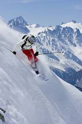 Obraz na płótnie góra narty szwajcaria śnieg dziewiczy