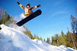 Fotoroleta zabawa mężczyzna snowboarder lód ludzie