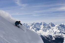 Fotoroleta widok narciarz narty sport droga