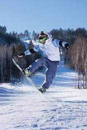 Naklejka chłopiec góra sport narciarz francja