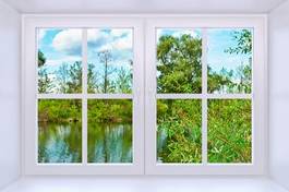 Fotoroleta okno z widokiem na przyrodę