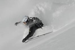 Naklejka narciarz narciarski zimą freeride