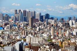 Naklejka tokio wieża miasto japonia miejski