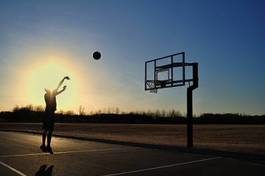 Obraz na płótnie piłka niebo koszykówka