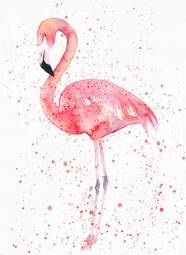 Naklejka flamingo sztuka egzotyczny