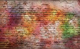 Obraz na płótnie colorful brick wall