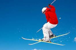 Naklejka snowboard niebo narty narciarz