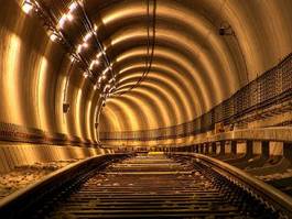 Obraz na płótnie perspektywa tunel rura torowisko podziemny