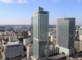 Fototapeta panorama miasto drapacz nowoczesny warszawa