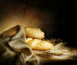 Plakat wiejski stary świeży jedzenie mąka