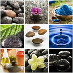 Naklejka kolaż woda świeca aromaterapia zen
