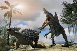Plakat dziki gad tyranozaur zwierzę antyczny