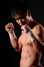 Naklejka portret lekkoatletka boks azjatycki sport