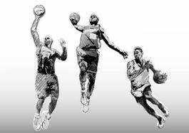 Plakat sztuka koszykówka sport lekkoatletka piłka