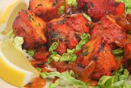 Naklejka indyjski jedzenie kurczak przyprawa gotowanie