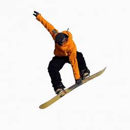 Plakat śnieg narty góra sport snowboard