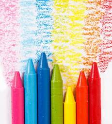Naklejka tęcza sztuka dzieci pastel farba