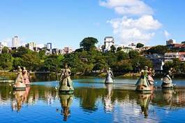 Naklejka ameryka południowa miasto fontanna brazylia tourismus