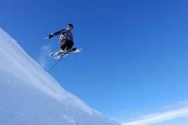 Fotoroleta narty sport zabawa śnieg słońce