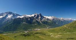 Obraz na płótnie niebo pastwisko alpy panoramiczny
