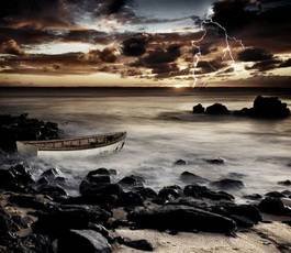 Fototapeta morze sztorm niebo plaża natura