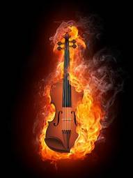Plakat obraz skrzypce ludowy sztuka muzyka