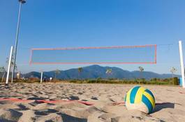 Fototapeta piłka siatkówka plażowa sport lato siatkówka