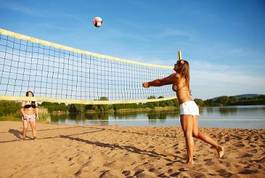 Naklejka plaża siatkówka lato sport słońce