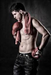 Naklejka portret kick-boxing mężczyzna sport