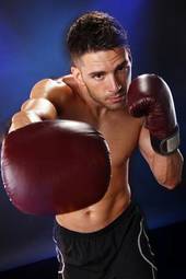 Naklejka ćwiczenie mężczyzna boks lekkoatletka portret