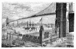 Obraz na płótnie vintage most most brookliński stary