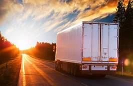 Naklejka transport ruch droga ciężarówka niebo