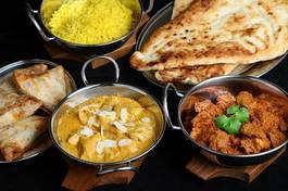 Naklejka jedzenie kurczak indyjski curry