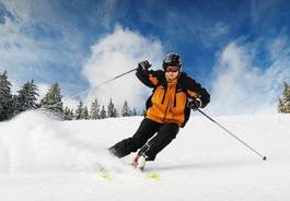Fototapeta góra narciarz sport