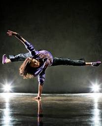 Plakat kobieta taniec sport dziewczynka break dance