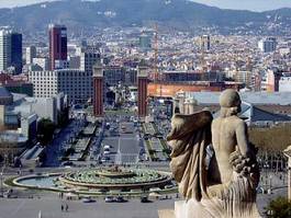 Obraz na płótnie hiszpania metropolia statua barcelona