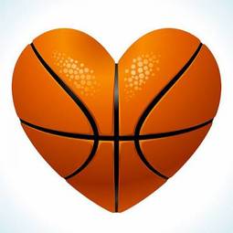 Plakat obraz koszykówka serce miłość