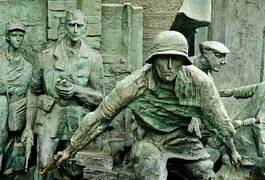 Naklejka statua warszawa wojna światowa brąz pamiętać