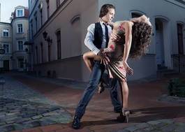 Naklejka dziewczynka muzyka tango miłość