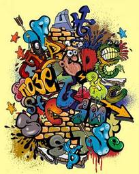 Plakat gwiazda nowoczesny kreskówka komiks graffiti