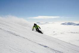 Fototapeta snowboarder narty niebo narciarz